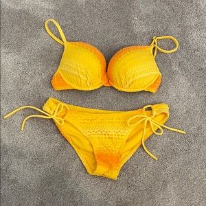 Yellow and Orange Push-up Swimsuit